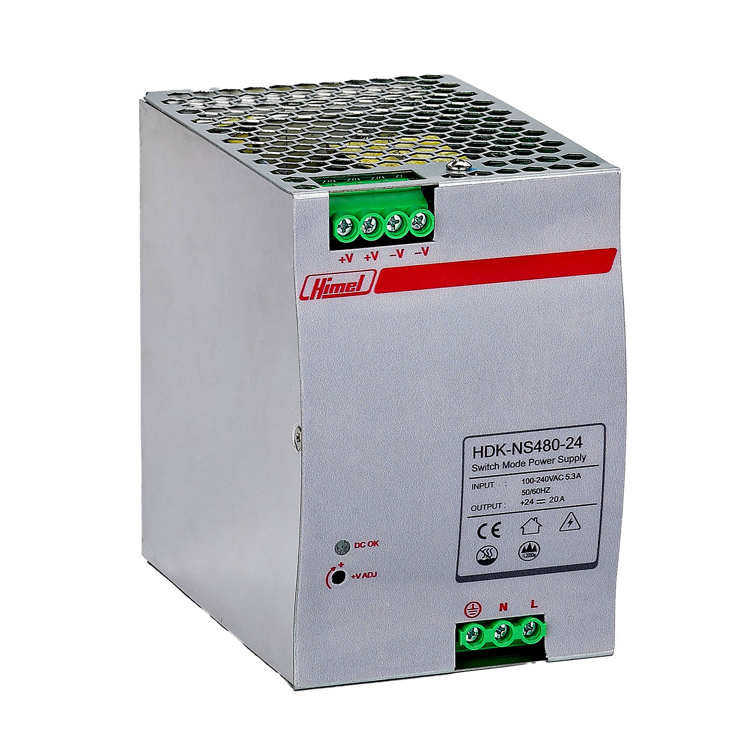 HDK-NS480W_480W alt="منبع تغذیه سوئیچینگ ریلی ۲۴ ولت ۱۰ آمپر (۲۴۰ وات) هیمل مدل HDKNS24024"